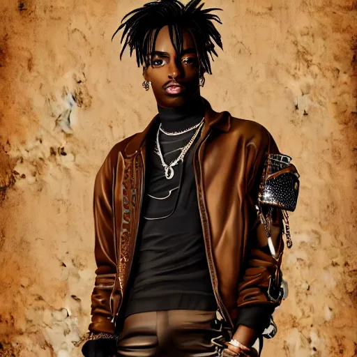 Image similar to playboi carti in futuristic steampunk style digital art 4 k the detailed super realistic