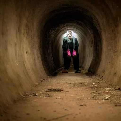 Image similar to woman explores sterile tunnels, fear and dark misery, future, cinematic