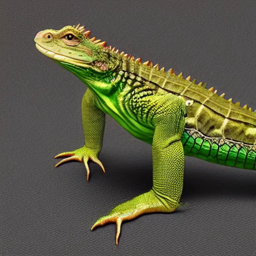 Image similar to crocodile and iguana hybrid animal realistic proportions