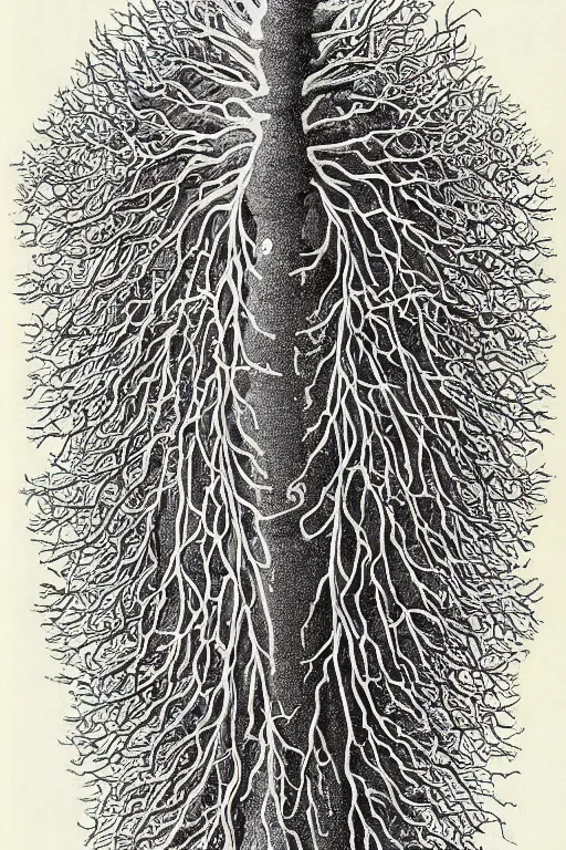 Image similar to “Scientific illustration of human nervous system by Ernst Haeckel”