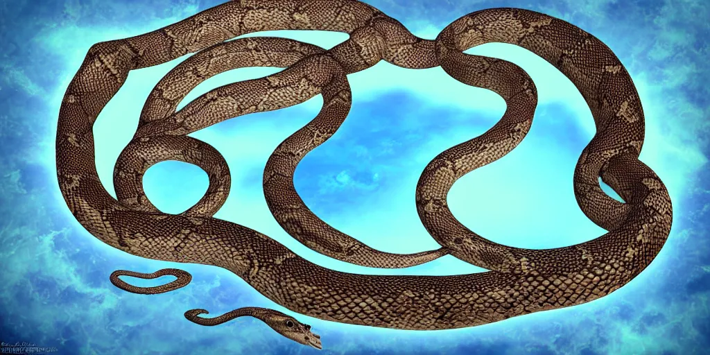 Prompt: A snake wrapped around earth epic digital art