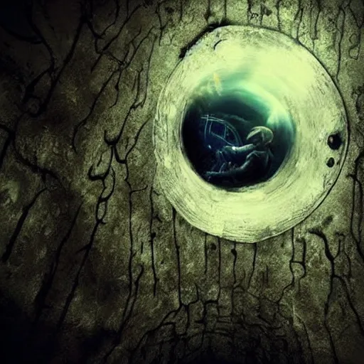 Image similar to underwater abyss, hole,'silent hill ', deeps, monster, cinematic, realistic, dramatic, horror