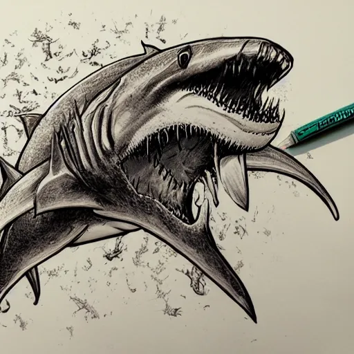 Prompt: flaming sharknado, highly detailed, realistic, trending on art station