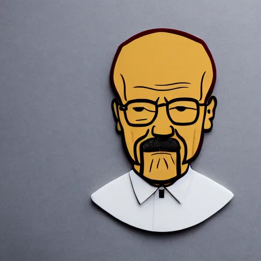 Prompt: pizza in the shape of walter white, promotional material, 4 k, professional photography