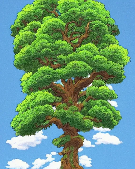Prompt: oak tree, studio ghibli