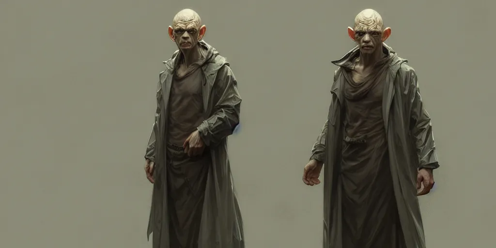 Prompt: ( ( ( ( gollum ) ) ) ) dressed in raincoat, male, clear face, masculine, upper body, highly detailed, digital painting, artstation, concept art, matte, sharp focus, illustration, art by artgerm and greg rutkowski and alphonse mucha