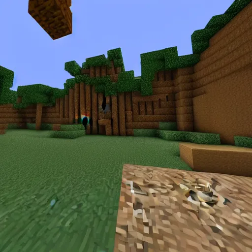 Image similar to ray traced minecraft, beautiful