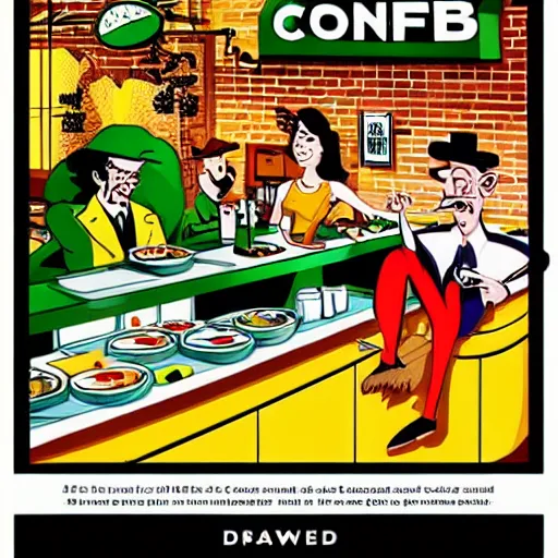 Prompt: cannabis cafe interior poster illustration isometric australian by darwyn cooke and dr. seuss, cute and funny cooking with cannabis, close up