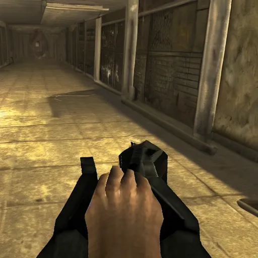 Image similar to resident evil 4, first person view