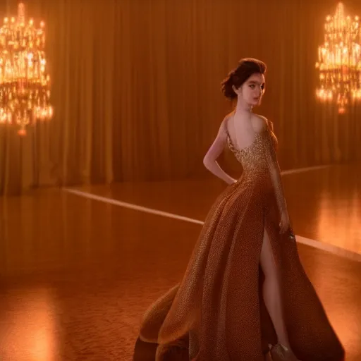 Prompt: emmy rossum in a ballroom gown, stunning, surrounding cinematic light, hyper detailed, 4 k cinematic octane render, beautiful face