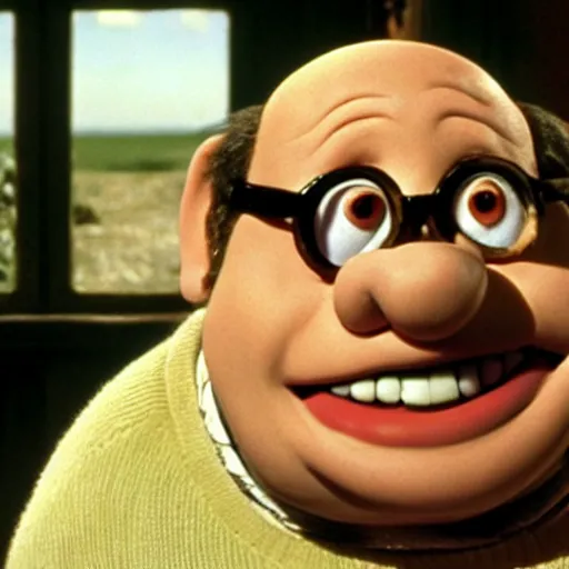 Image similar to movie still of danny devito in wallace and gromit