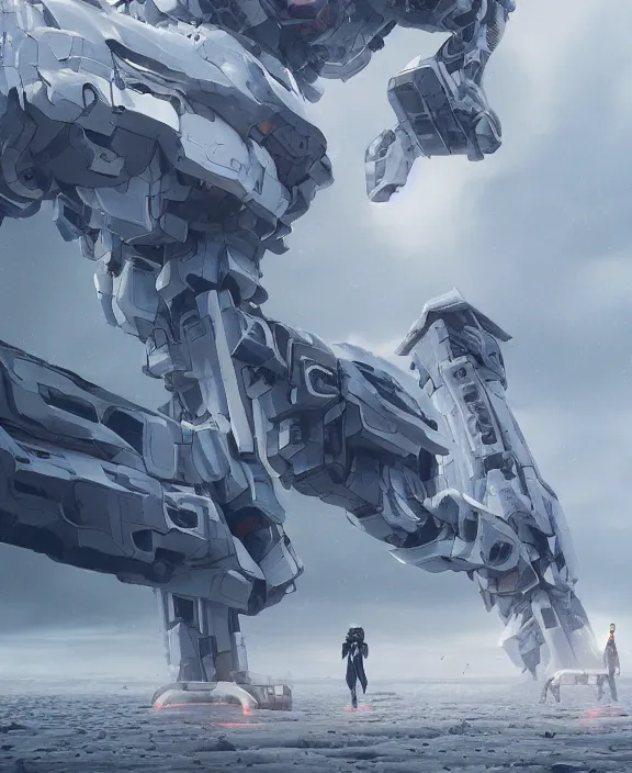 Image similar to surreal romantic mecha covenant deformation horizontal building, futuristic berserk white architecture in the beach in iceland, foggy, highly detailed, digital painting, arstation, concept art, hyperealistic octane render, unreal engine,