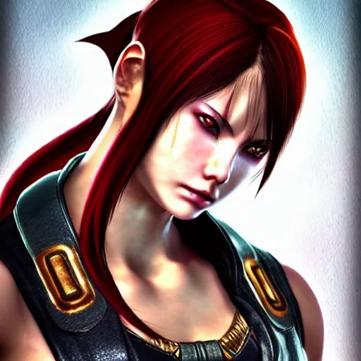 Image similar to beautiful portrait faces of females as tekken character