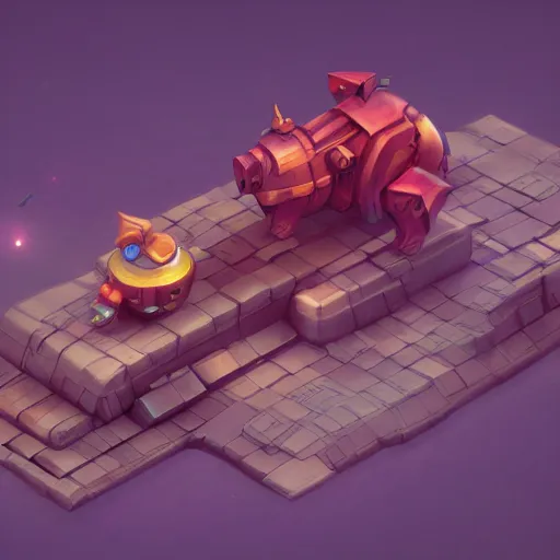 Prompt: Isometric 3D Fantasy Cute and adorable pig Mecha ship, Smooth 3D Illustration, soft render, Servando Lupini, Daniil Kudriavtsev, handpaint texture, Blender, 3DCoat H 648