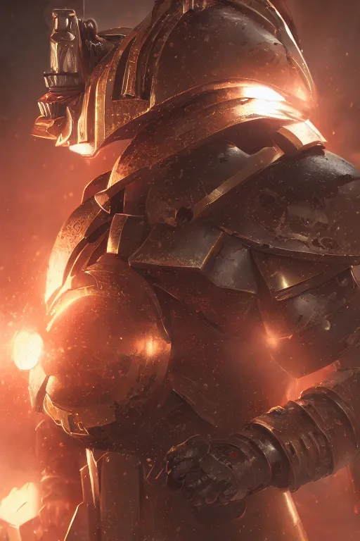 Image similar to armor portrait heros warhammer 4 0 k horus heresy fanart - the primarchs emperor by johannes helgeson animated with vfx concept artist & illustrator global illumination ray tracing hdr fanart arstation zbrush central hardmesh 8 k octane renderer comics stylized