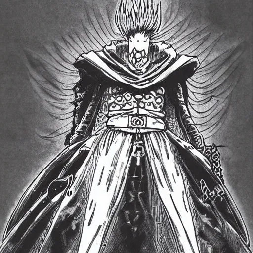 Prompt: Very detailed character design of a antagonist from a light novel by kentaro miura, eiichiro oda, masashi kishimoto