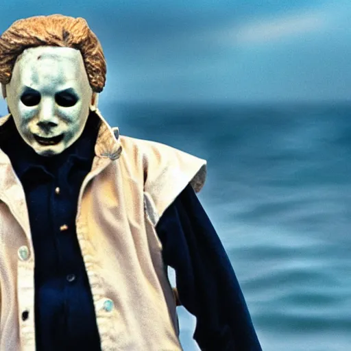 Image similar to michael myers in ocean