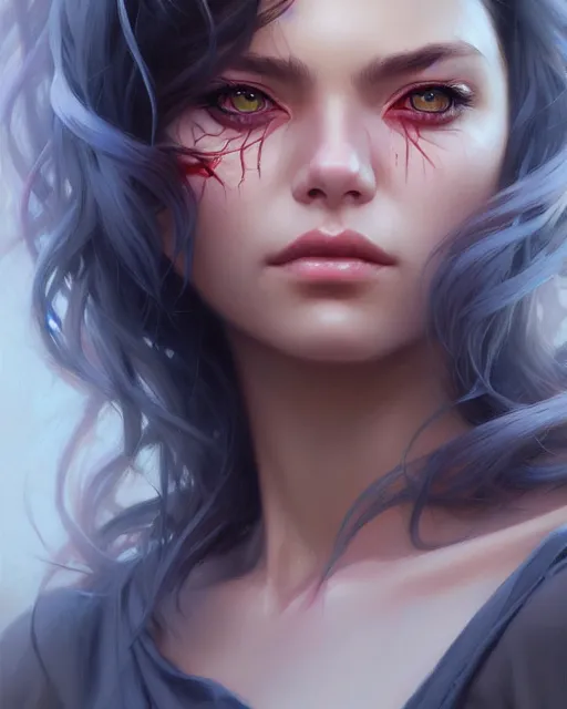 Prompt: dead inside!!!!!!!!!!, audrey plaza, realistic shaded perfect face, fine details. anime. magali villeneuve, artgerm, jeremy lipkin and michael garmash and rob rey