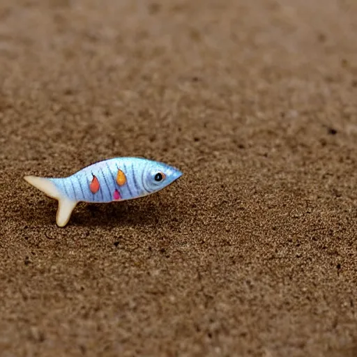 Image similar to miniature desert fish with a sandstorm in the background