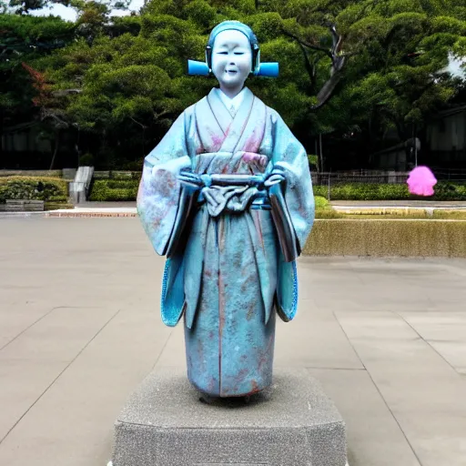 Image similar to statue of a japanese woman in high school clothes