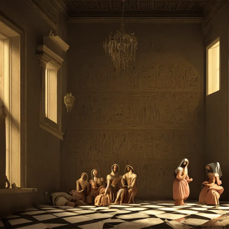 Las Meninas but in ancient Egypt, dream-like | Stable Diffusion | OpenArt