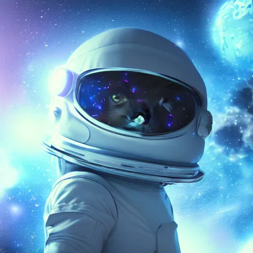 Prompt: cosmic astronaut cat in space, epic atmosphere, beautiful, octane render, 4 k, digital art