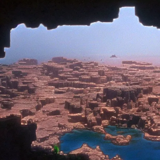 Prompt: a beautiful view from the film indiana jones and the fate of atlantis, of the city of atlantis, dslr hyper focused, intricate detail, stunning