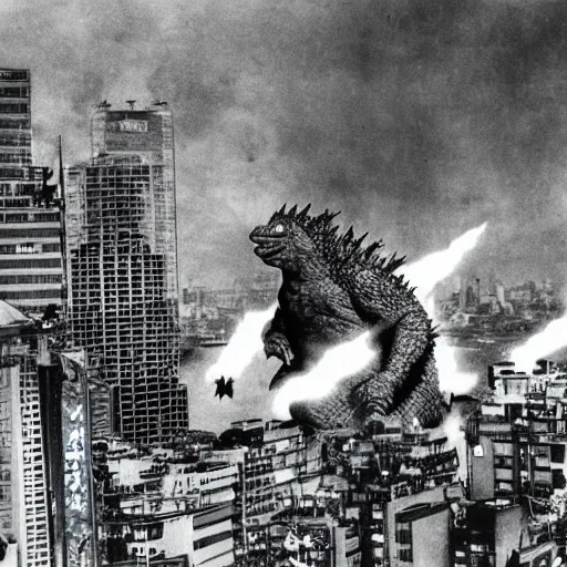 Image similar to godzilla yoda destroying tokyo