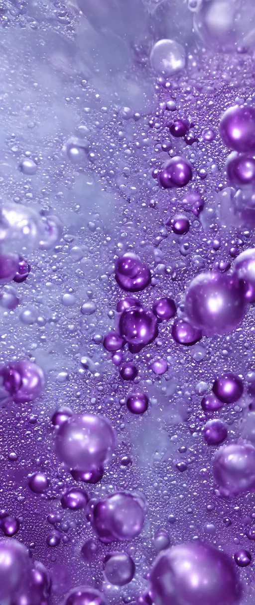 Image similar to purple bubbles octane render, hyper realistic, 4 k, intricate detail, vivid, colorful, water, condensation