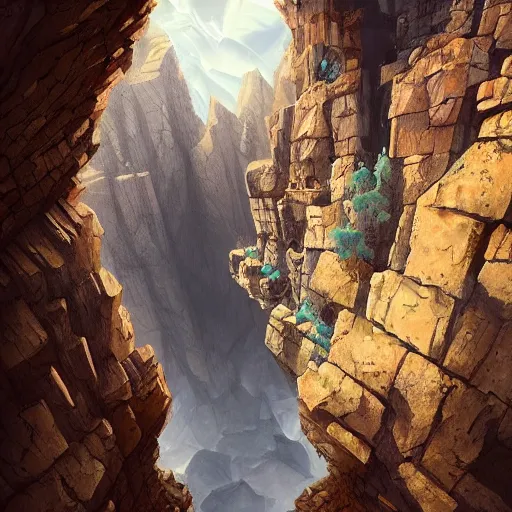 Image similar to geometric chasm, epic scale, high quality, detailed, artstation, intricate