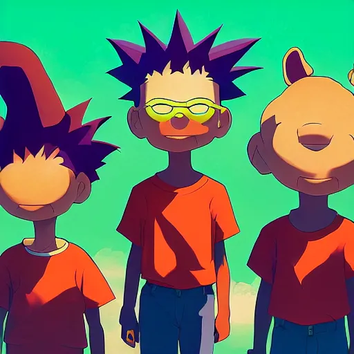 Image similar to face icon stylized minimalist rugrats, loftis, cory behance hd by jesper ejsing, by rhads, makoto shinkai and lois van baarle, ilya kuvshinov, rossdraws global illumination