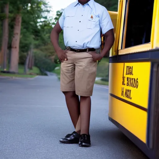 Image similar to african american male school bus driver with large legs