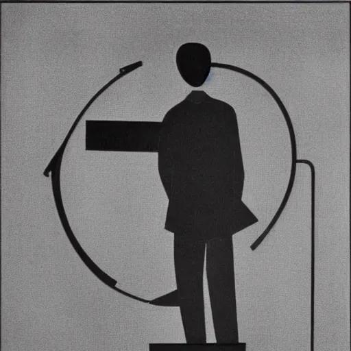 Image similar to A kinetic sculpture. A rip in spacetime. Did this device in his hand open a portal to another dimension or reality?! CCTV by Will Barnet spirited, ordered