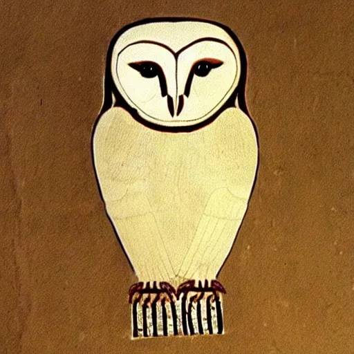 Prompt: barn owl, ancient egyptian art