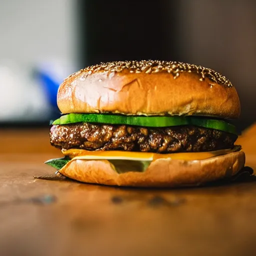 Prompt: close up high resolution photo of cheeseburger, very tasty, food photography, instagram, trending