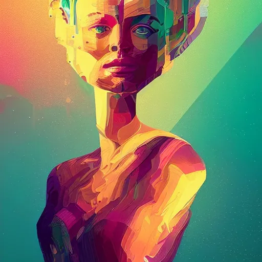 Image similar to a portrait of a goddess by Petros Afshar and Beeple