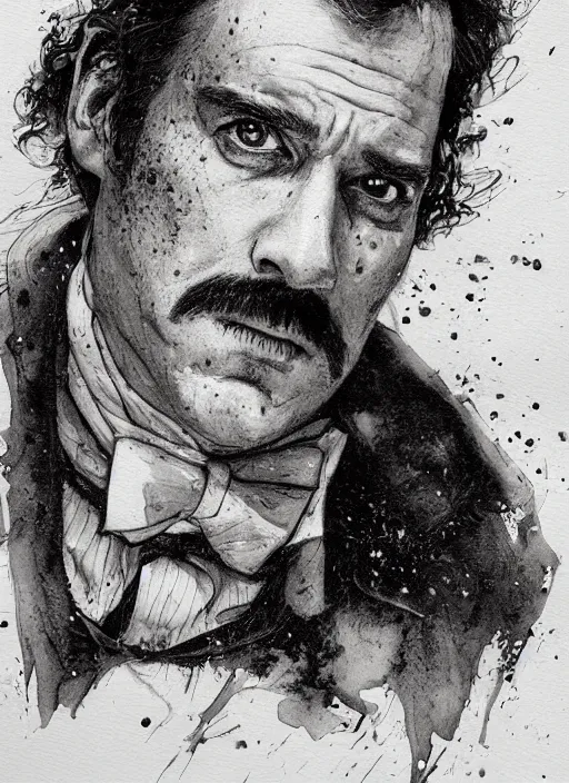 Image similar to portrait, Doc Holiday from Tombstone, watercolor, dramatic lighting, cinematic, establishing shot, extremely high detail, foto realistic, cinematic lighting, pen and ink, intricate line drawings, by Yoshitaka Amano, Ruan Jia, Kentaro Miura, Artgerm, post processed, concept art, artstation, matte painting, style by eddie mendoza, raphael lacoste, alex ross