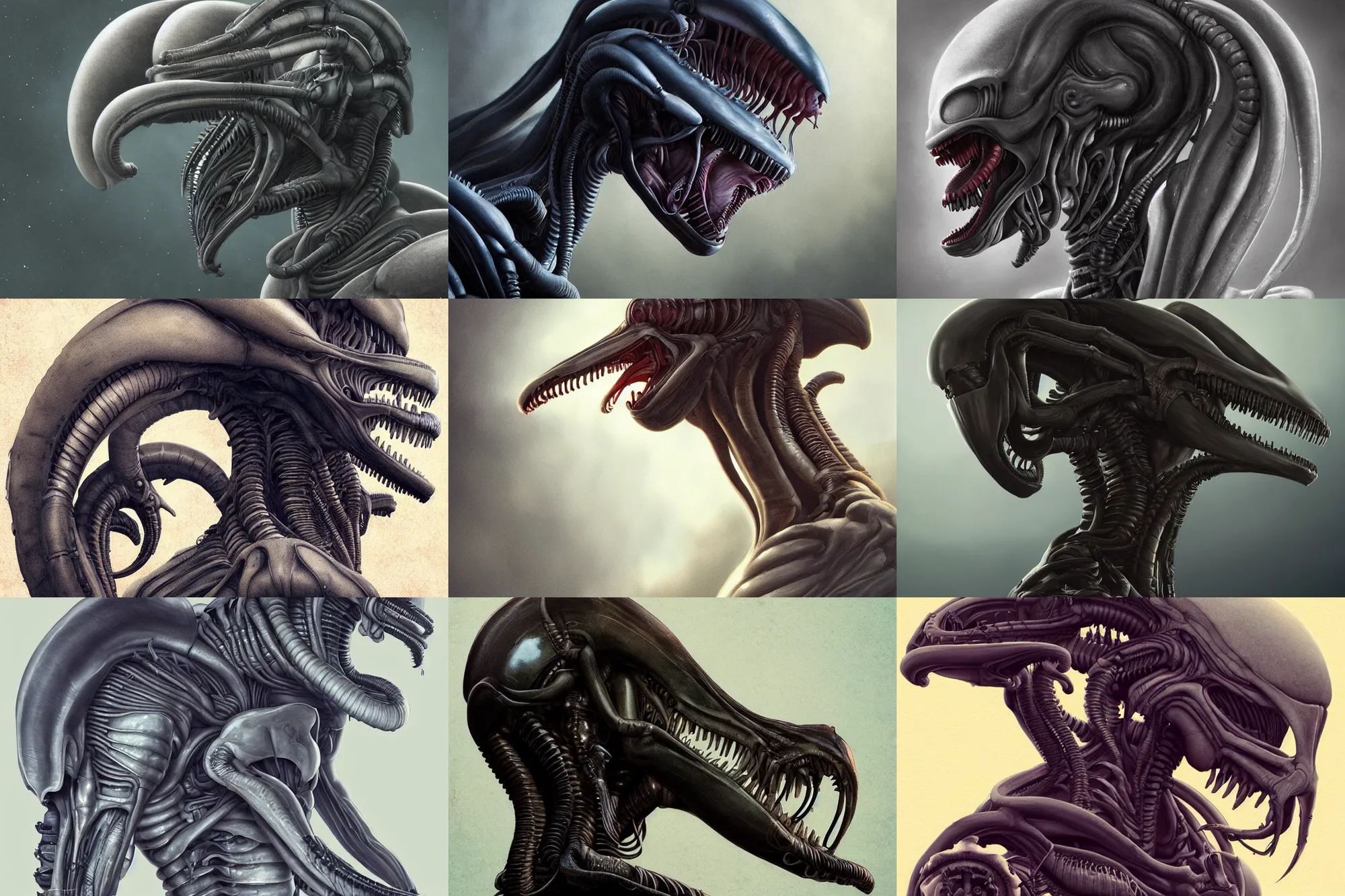 Prompt: a detailed photo of a xenomorph by zach sutton and tom bagshaw, side profile, 3 5 mm lens, deviantart, 8 k, pinterest, featured in alien movie franchise