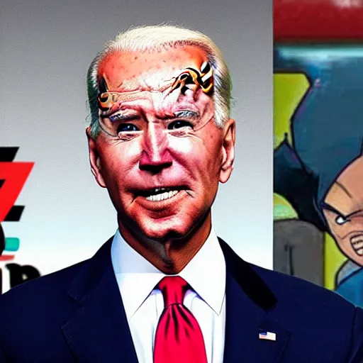 Prompt: a joe biden in dragon ball z