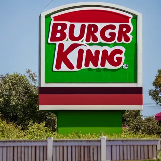 Image similar to a photo of a burger king sign from far away, digital photography