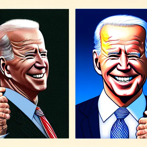 Image similar to illustration of Joe Biden in the style of Stan Kelly