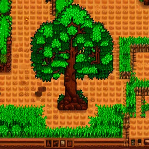 Image similar to 2 d tree from stardew valley