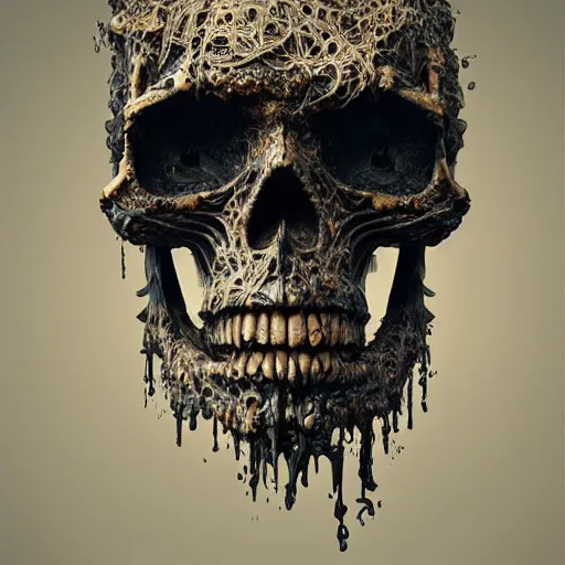 Image similar to portrait_of_a_melting_skull._intricate_abstract._intricate_artwork._by_Tooth_Wu_wlop_beeple_dan_mumford._octane_render_trending_on_artstat