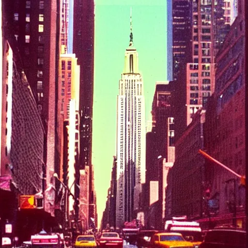 Image similar to Beautiful colored-photo cameraphone 1988 soft Photograph of New York city a tnight