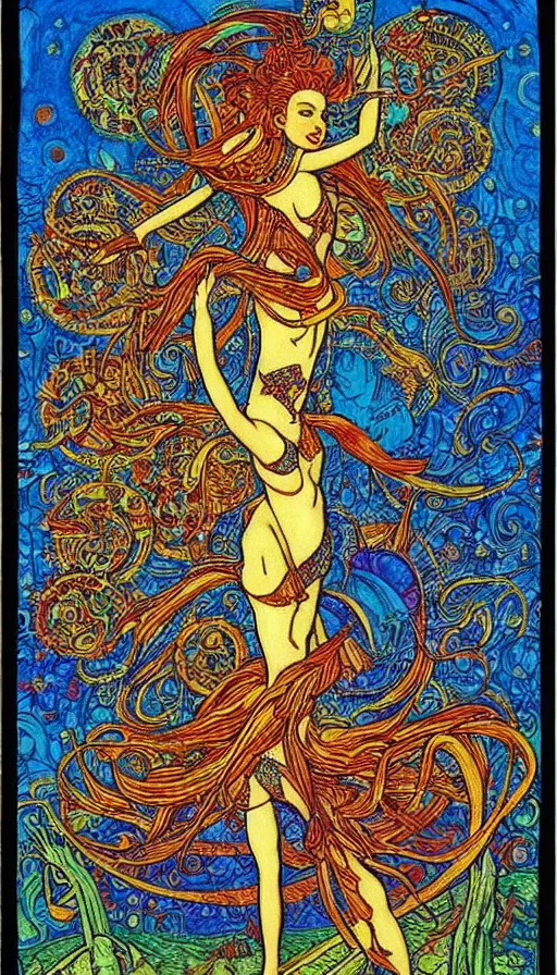 Image similar to Psytrance Artwork, by Ivan Bilibin,