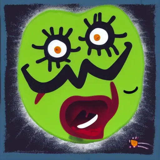 Prompt: little mr weird screaming face by richard hargreaves and jim henson