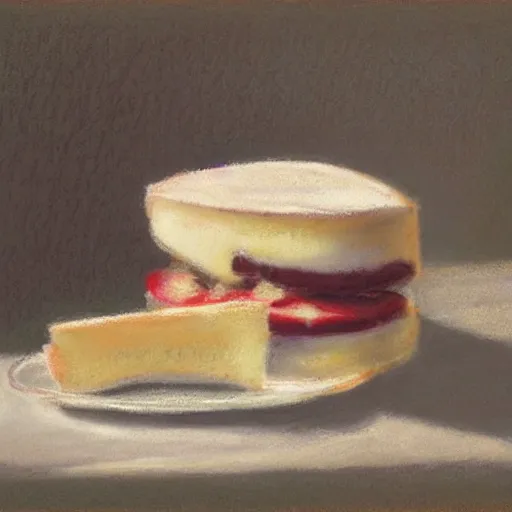 Image similar to beautuful pastel of a camembert in nyc, style of sempe,