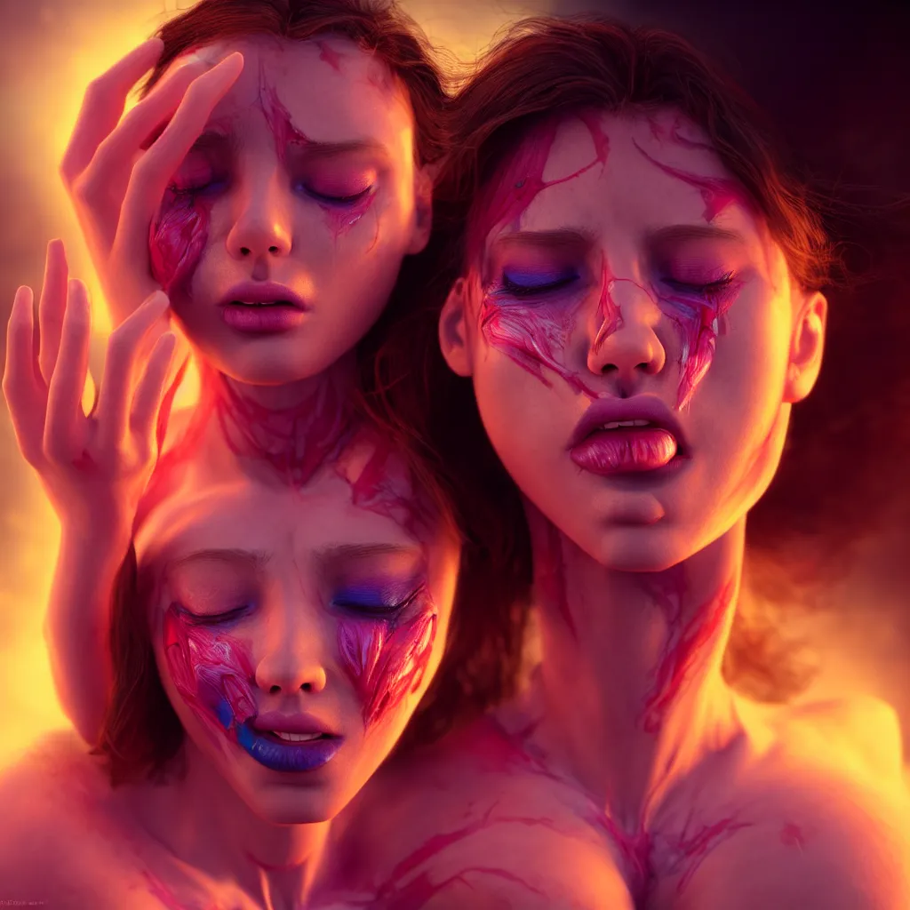 Image similar to a dream about an anatomically correct beautiful young woman who has been constipated for her entire life. vivid colors. masterpiece, trending on artstation, cinematic composition, dramatic pose, volumetric lighting, sharp, details, hyper-detailed, HD, 4K, 8K realistic photoshooting, color film photography, 35mm,