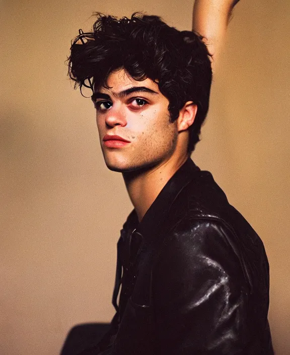 Image similar to portrait of noah centineo photographed by nan goldin