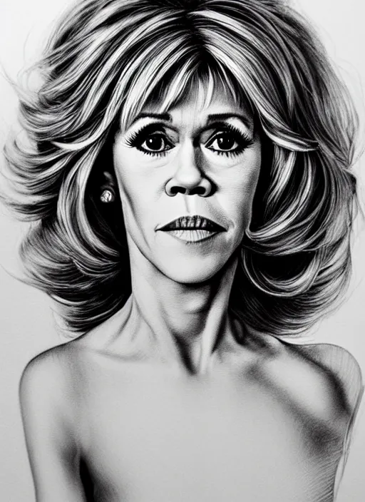 Image similar to highly detailed portrait of jane fonda, photographic realistic background, by royal jafarov, by dustin hobert, by joe fenton, by kaethe butcher, trending on instagram, award winning details